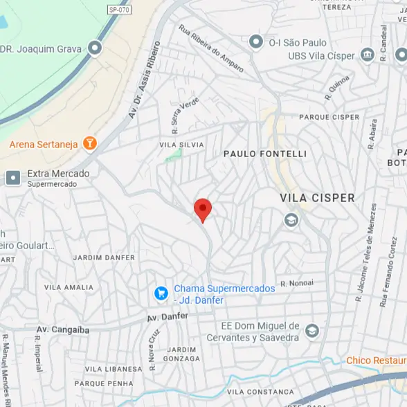 Mapa de localização da empresa Cabrera.